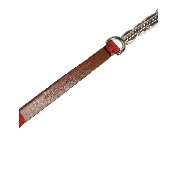 Dolce & Gabbana Red Velvet Crystals Chain Embellished Women's Belt